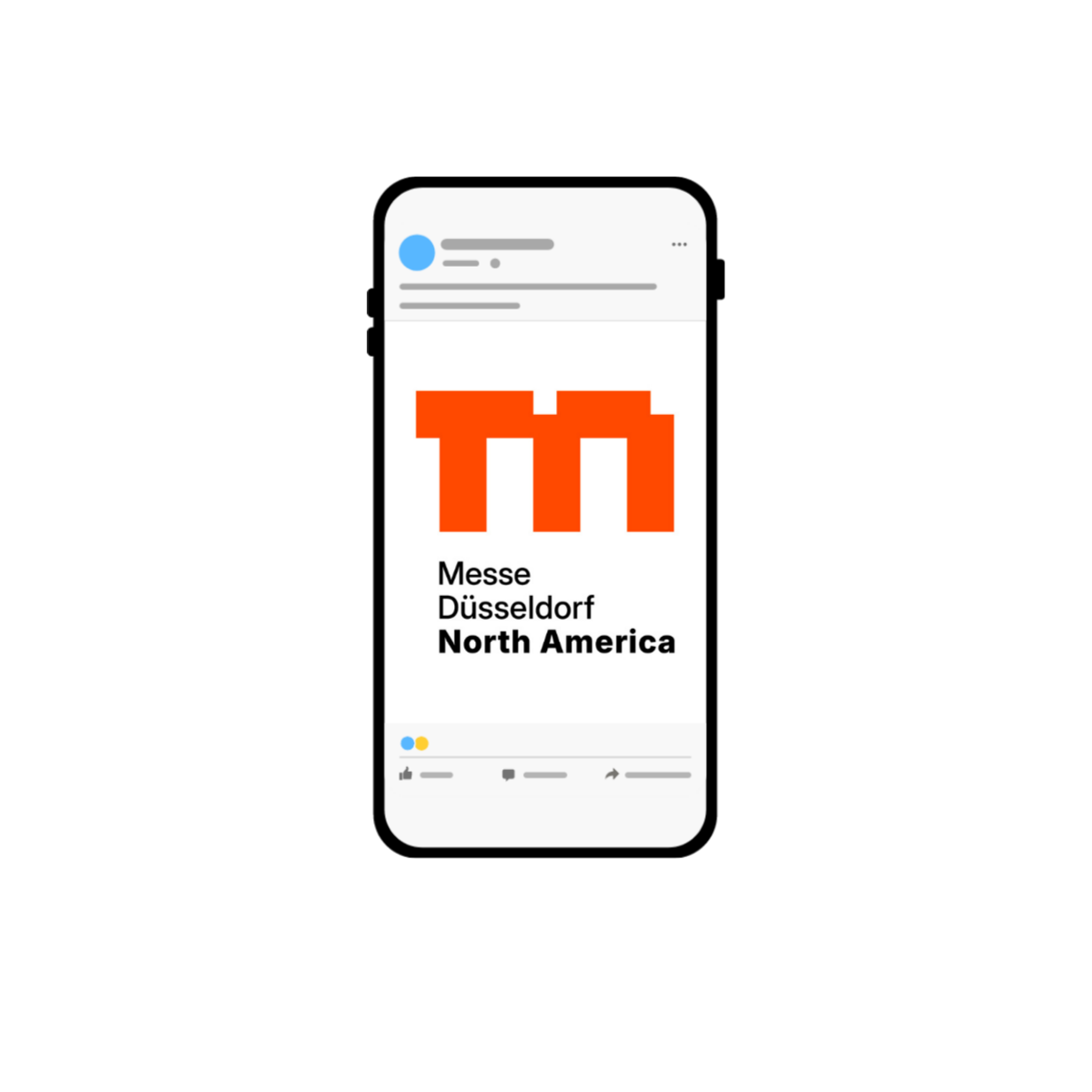 Messe logo on phone